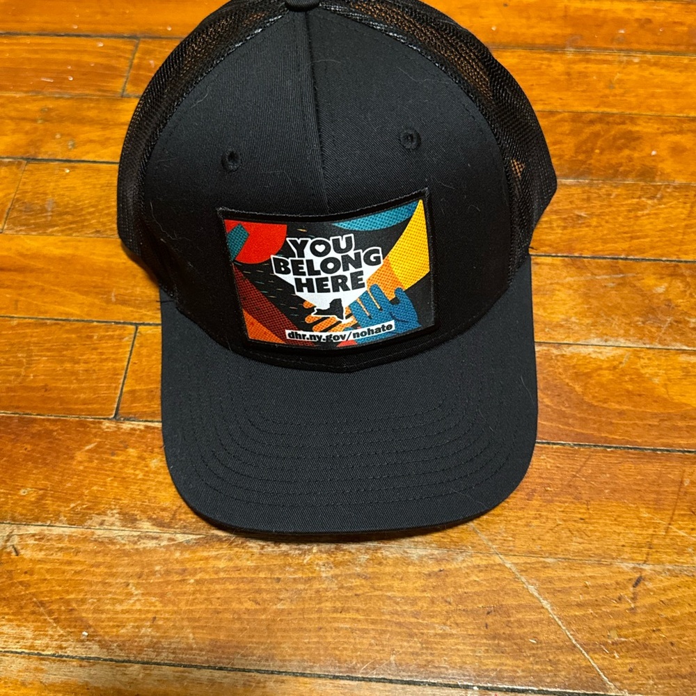 Black Trucker Hat with Colorful Patch